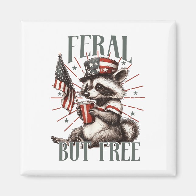 Feral men Free Lung Sarkastic 4:e juli Magnet (Framsidan)