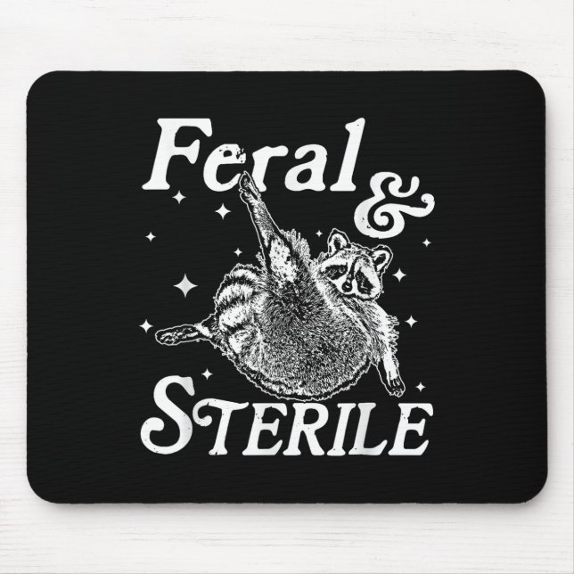 Feral och sterilt, roligt rackoonmeme musmatta (Framsidan)