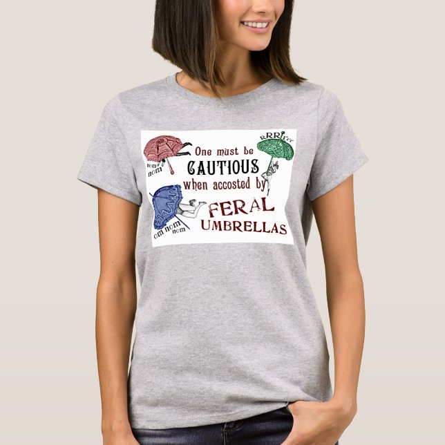 Feral Parbrellas- Victorian Surrealist T Shirt (Framsida)