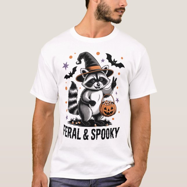 Feral Spooky Hallowen T Shirt (Framsida)