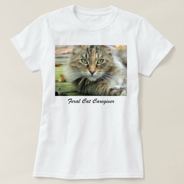 Feral Tabby katt Caregiver T-Shrit Tee Shirt (Design framsida)