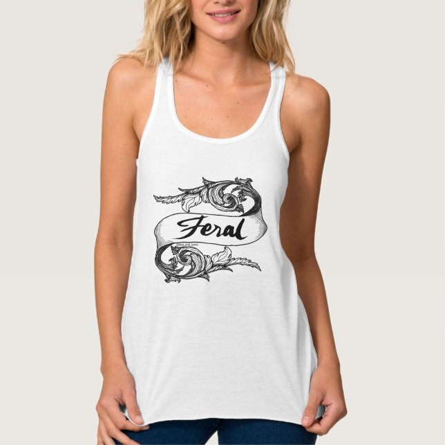 Feral tanktop (b&w) linne med racerback  (Framsida)