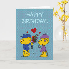 Ferald and Sahsha Ferret Birthday Kort