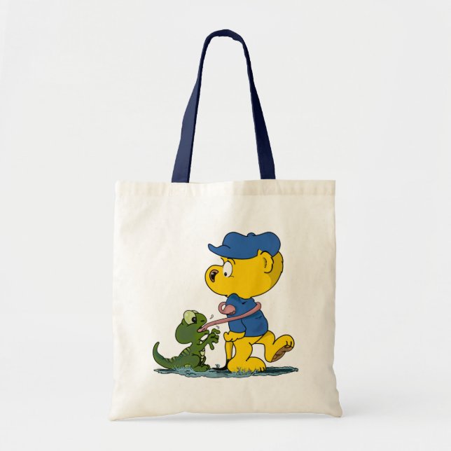 Ferald & Baby Lizard Tote Bag Tygkasse (Framsidan)