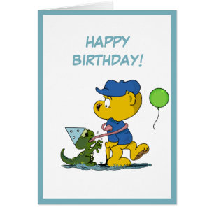 Ferald och Baby Lizard Birthday Card Hälsningskort