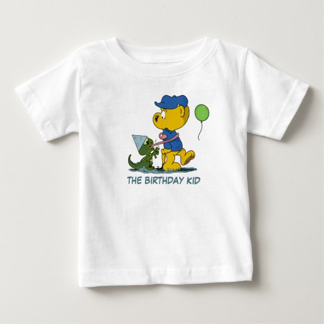 Ferald och Baby Lizard Birthday Kid T Shirt (Framsida)