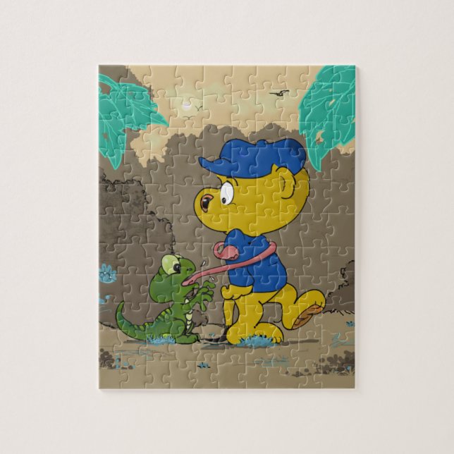 Ferald och Baby Lizard Jigszle Puzzle Pussel (Vertikal)