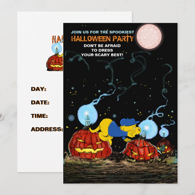 Ferald och Rotten Pumpkins | HALLOWEEN FEST Inbjudningar (Fram/baksida)