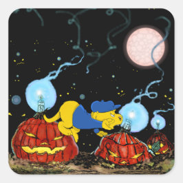 Ferald och Rotten Pumpkins | Halloween Fyrkantigt Klistermärke