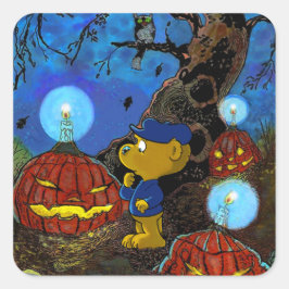Ferald och Rotten Pumpkins | Halloween Square Fyrkantigt Klistermärke