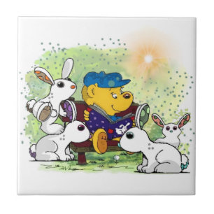 Ferald Reading to Bunnies Kakelplatta