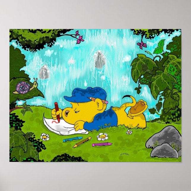 Ferald Teckning efter vattenfallet Poster (Framsidan)