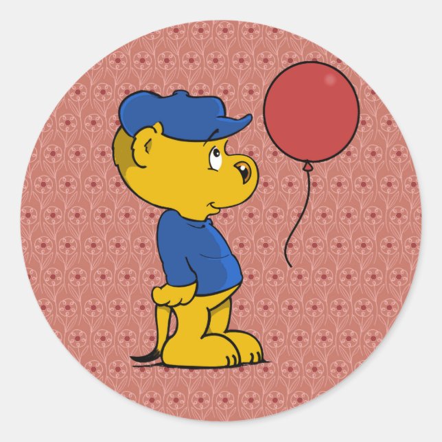 Ferald's Red Balloon Runt Klistermärke (Framsida)