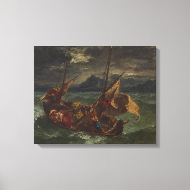 Ferdinand Delacroix Kristus på Galilees hav Canvastryck (Framsida)