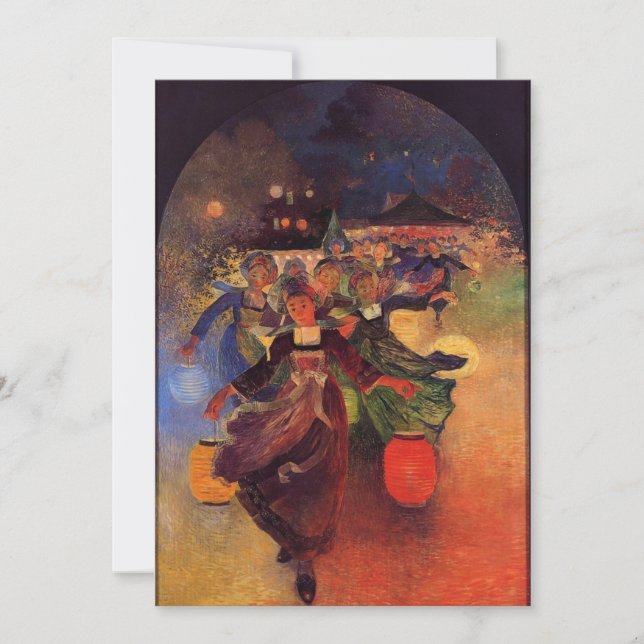 Ferdinand du Puigaudeau - Breton Girls med chines Inbjudningar (Framsida)