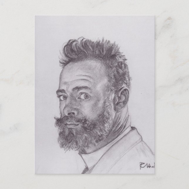Ferdinand Hodler-Self-porträtt i Paris Vykort (Framsida)