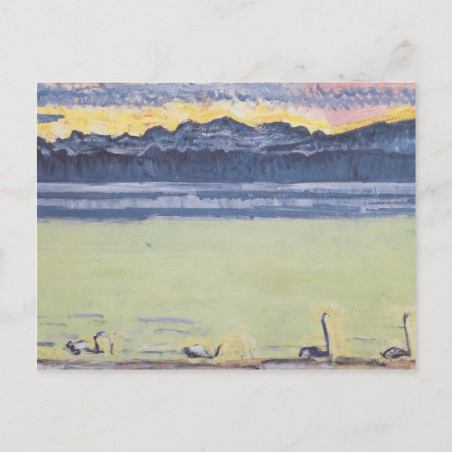 Ferdinand Hodler-Sjö Genève med Mont Blanc Vykort (Framsida)
