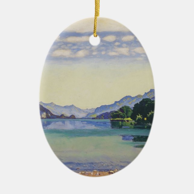 Ferdinand Hodler- sjö Thun från Lessig Julgransprydnad Keramik (Framsidan)