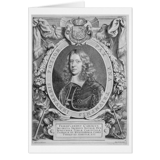 Ferdinand III (1608-57) ärkehertig av Österrike, Hälsningskort (Framsidan)