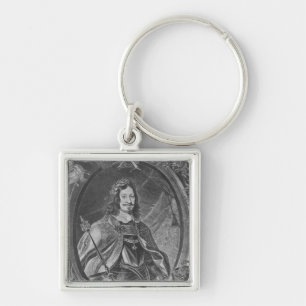 Ferdinand III, helig romersk kejsare Fyrkantig Silverfärgad Nyckelring