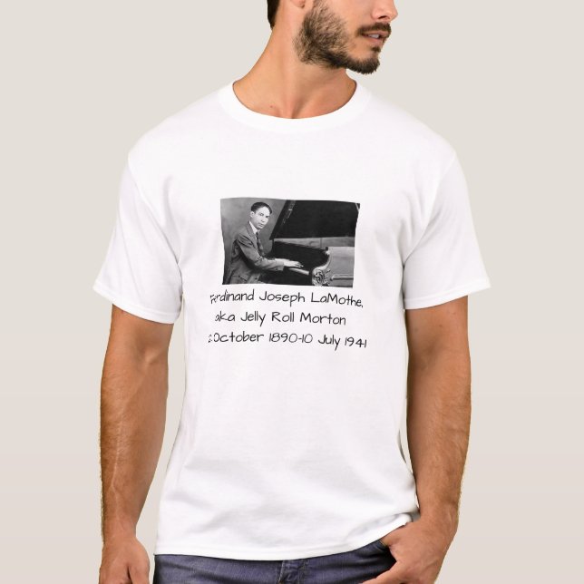 Ferdinand Joseph LaMothe, aka gelérulle Morton T Shirt (Framsida)