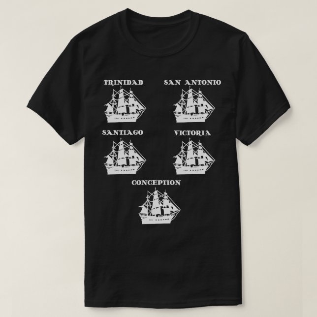 Ferdinand Magellan 5 Fraktass Explorer Boats Histo T Shirt (Design framsida)