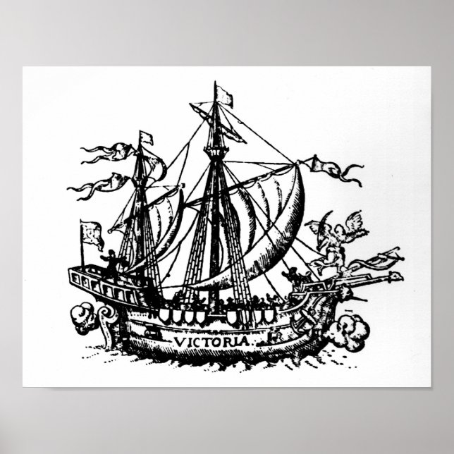 Ferdinand Magellans båt Victoria Poster (Framsidan)