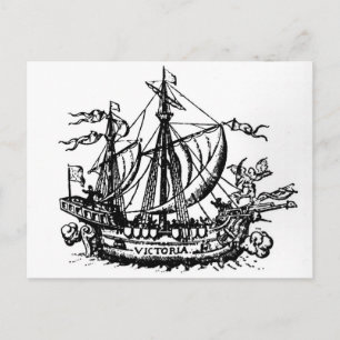 Ferdinand Magellans båt Victoria Vykort