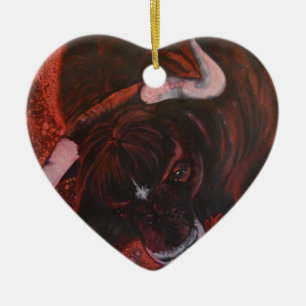 Ferdinand tjuren julgransprydnad keramik