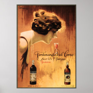 FERDINANDO DAL CORNO Padova Old Italiana Vin Ad Poster