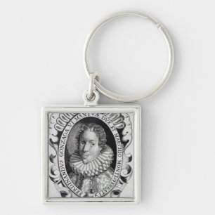 Ferdinando Gonzaga, hertig av Mantua Fyrkantig Silverfärgad Nyckelring