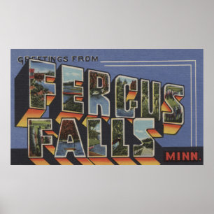 Fergus nedgångar, Minnesota - stora brevplatser Poster