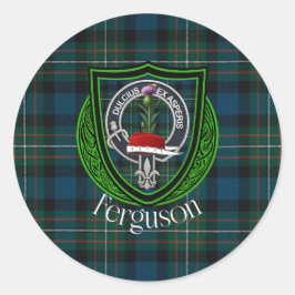 Ferguson Scottish Clan Tartan & Crest Runt Klistermärke