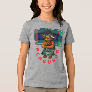 Ferguson skotsk ko på säckpipa t-shirt