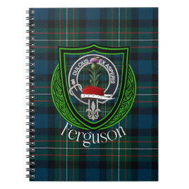 Ferguson skotska klan tartan och vapensköld anteckningsbok