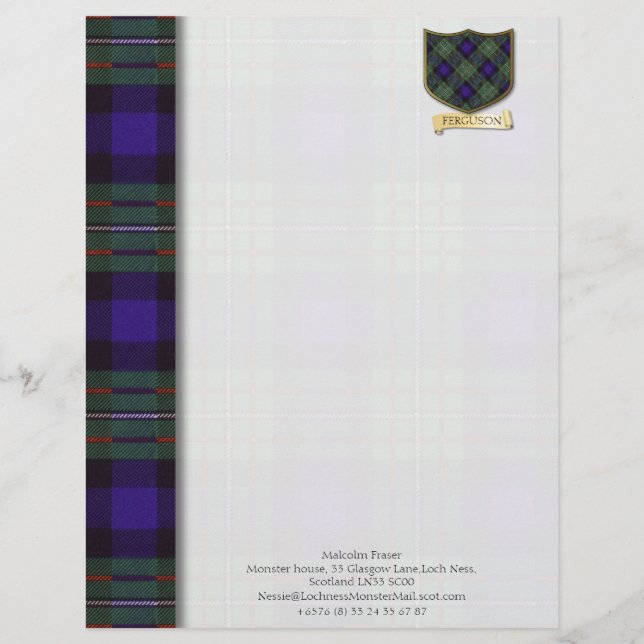 Fergusontartandesign papprare brevhuvud (Framsida)