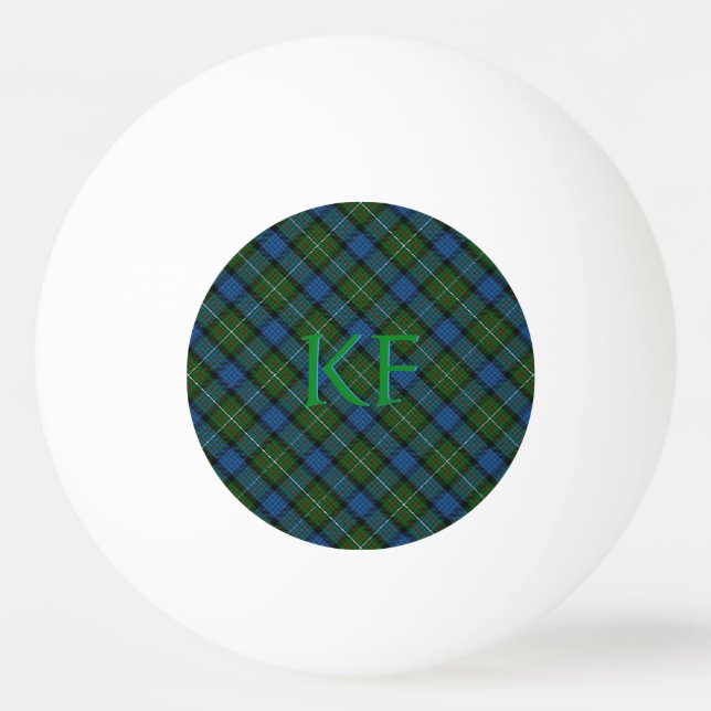 Fergusson Officiell Tartan med monogram/ initialer Pingisboll (Framsidan)