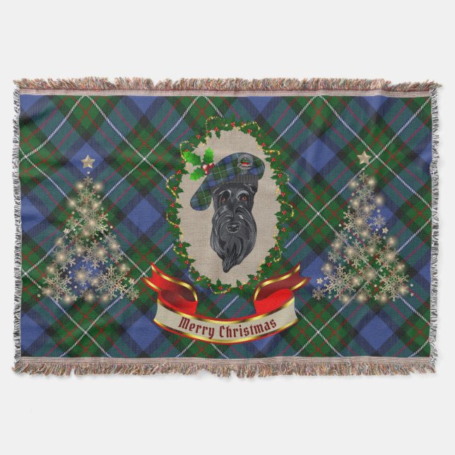 Fergusson Scottie Hund jul Throw Blanket Filt (Framsidan)