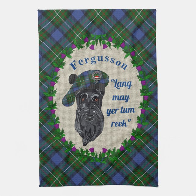 Fergusson Scottie Hund Kitchen Towel Kökshandduk (Vertikal)