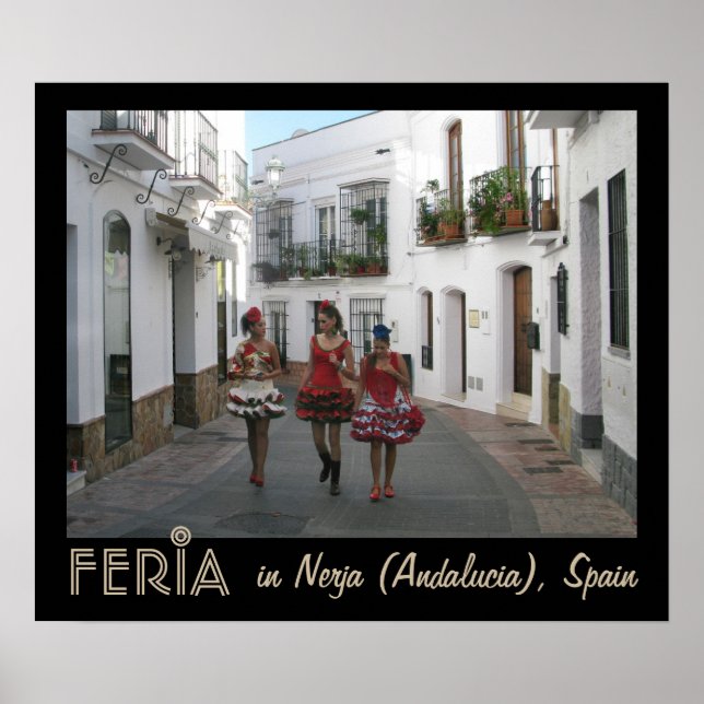 Feria i Nerja (Andalusien), Spanien Poster (Framsidan)