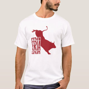 Feria - Logotyp couleur rouge/blanc & taureau T Shirt