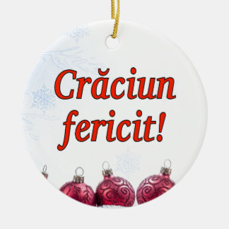 Fericit Crăciun! God jul i rumänsk rf Julgransprydnad Keramik