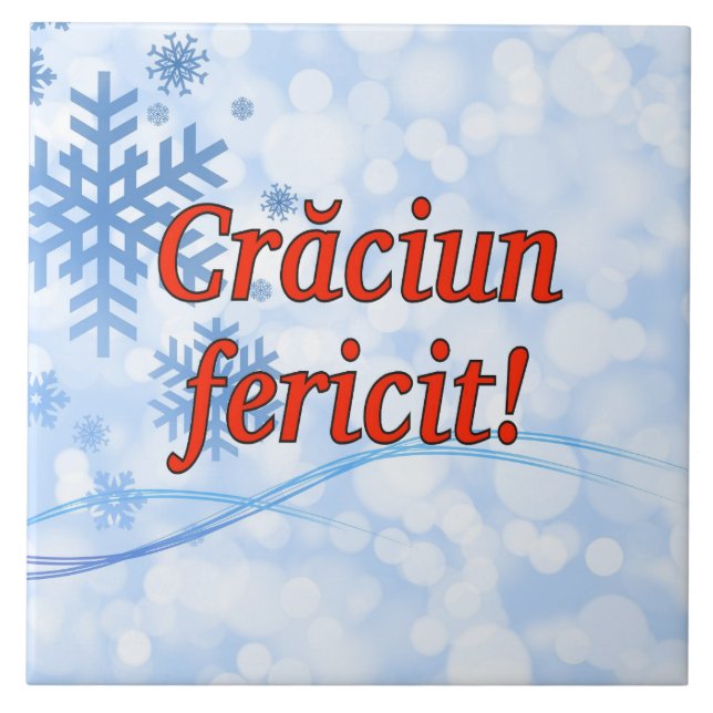 Fericit Crăciun! God jul i rumänsk rf Kakelplatta (Framsidan)