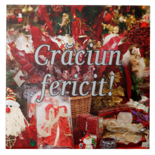 Fericit Crăciun! God jul i rumänsk wf Kakelplatta