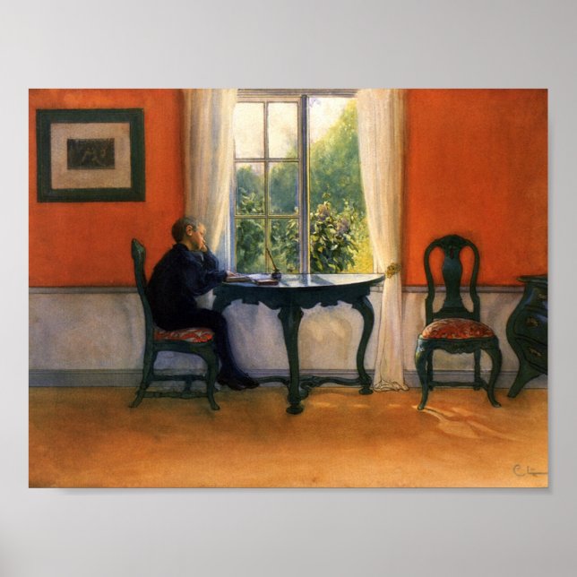 Ferieläsning, Carl Larsson, Helgdag Reading Poster (Framsidan)