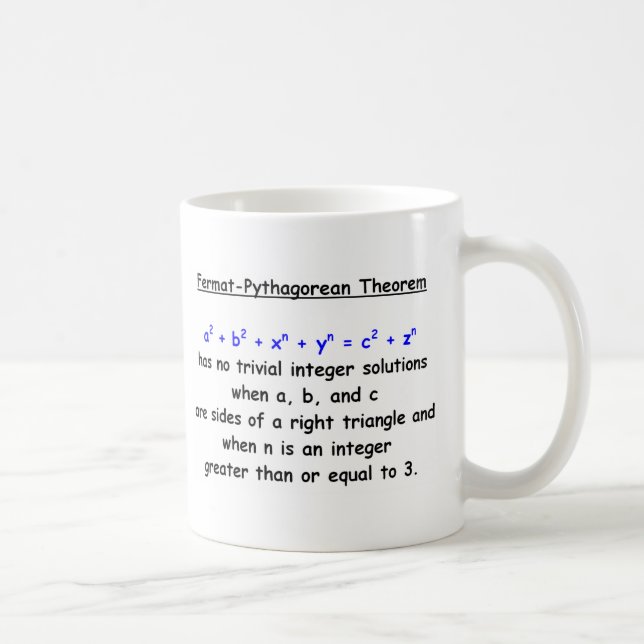 Fermat-Pythagorean-Fåniget Theorem Kaffemugg (Höger)
