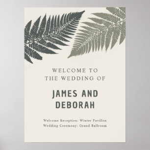 Fern Botanias moderna minimala trädland Bröllop Poster