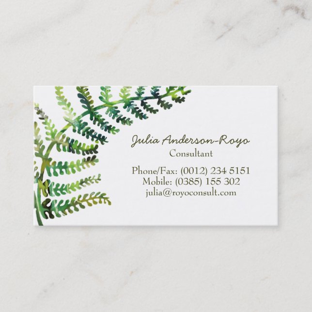Fern Business Card Visitkort (Framsida)