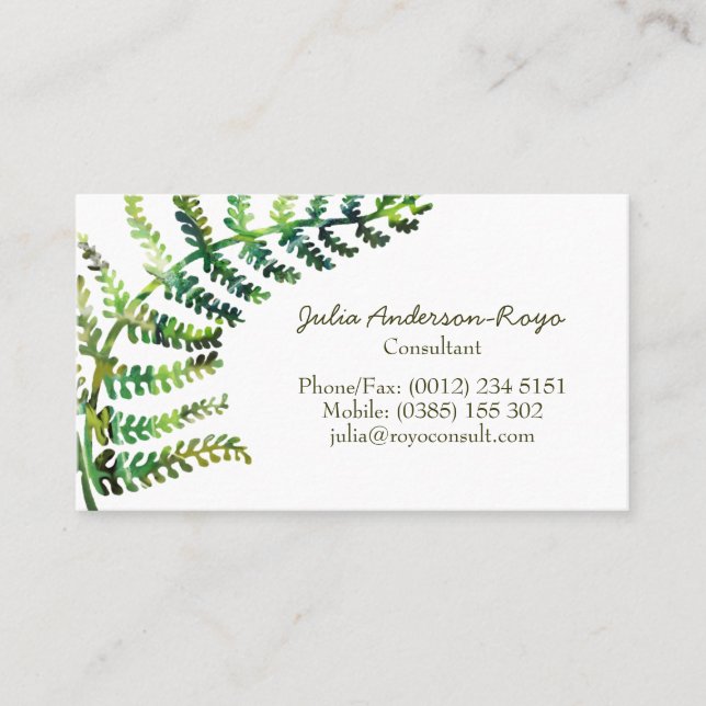 Fern Business Card Visitkort (Framsida)