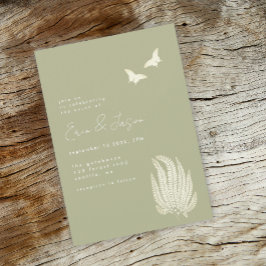 Fern & Butterflies | Bröllopsinbjudan Meddelande